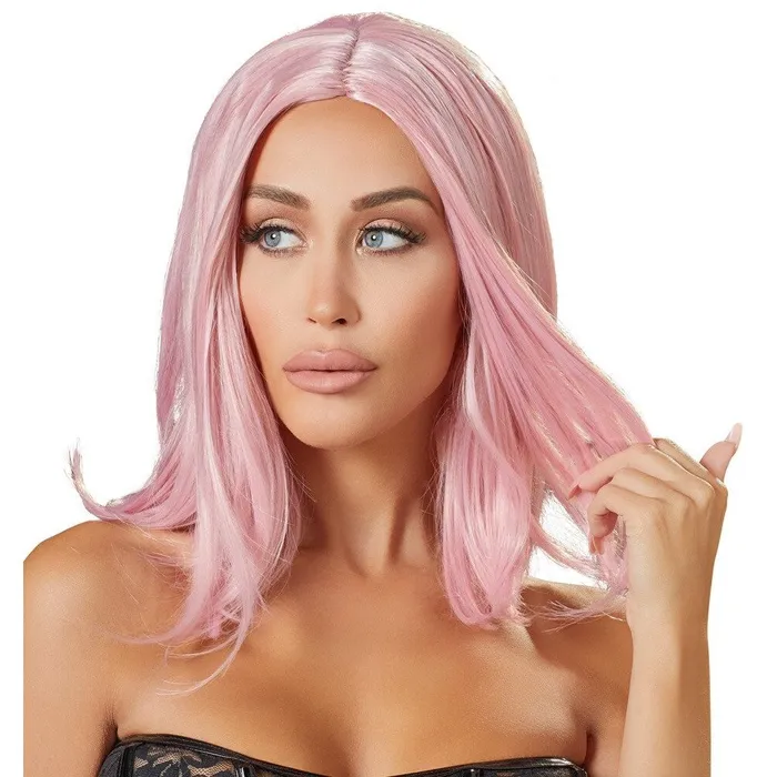 Cottelli Collection Cottelli Medium Length Pink Hair Wig 30 cm Vibrators