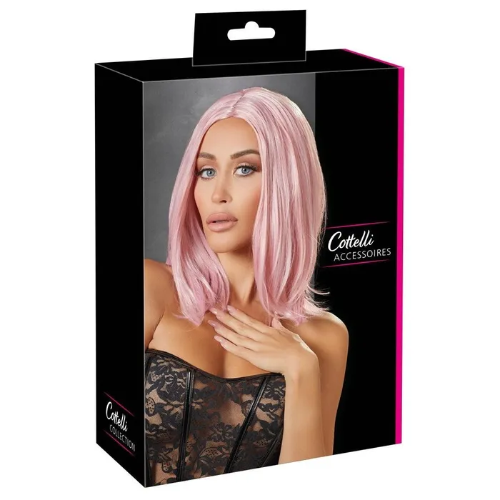 Cottelli Collection Cottelli Medium Length Pink Hair Wig 30 cm Vibrators