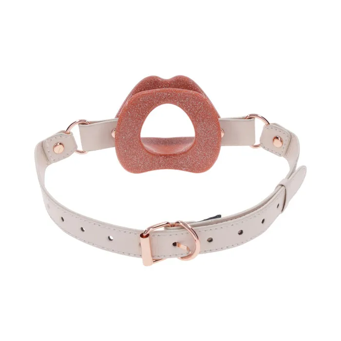 Female Sex Toys Sportsheets Peaches n Cream Silicone Lips Open Mouth Gag