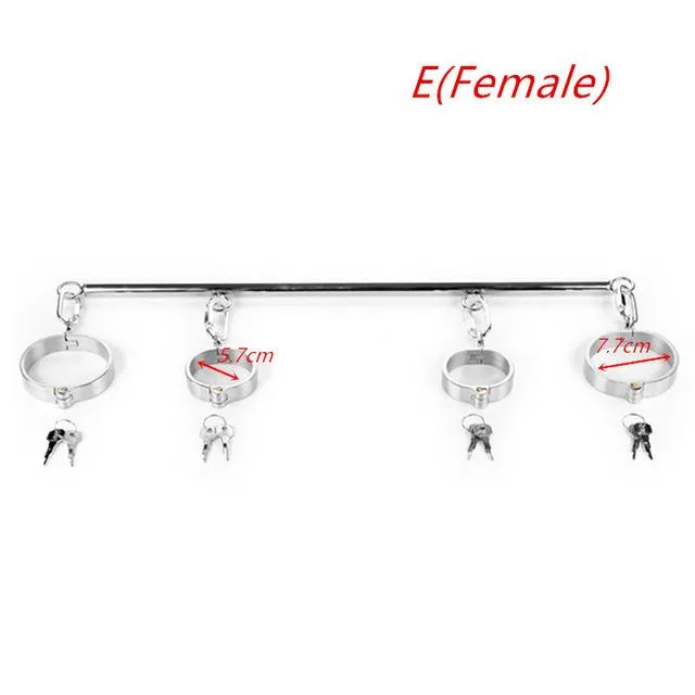 House of Dasein Couples Spreader Bars Metal Spreader Bar Cuffs Collar Bondage Restraint Kits Slave Shackles Set Bdsm