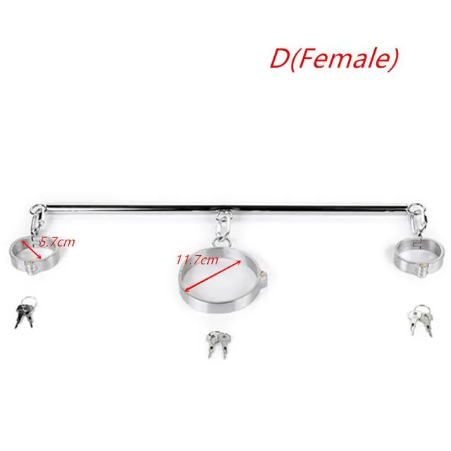 House of Dasein Couples Spreader Bars Metal Spreader Bar Cuffs Collar Bondage Restraint Kits Slave Shackles Set Bdsm