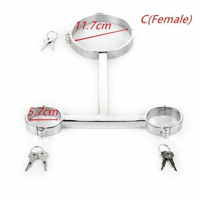 House of Dasein Couples Spreader Bars Metal Spreader Bar Cuffs Collar Bondage Restraint Kits Slave Shackles Set Bdsm