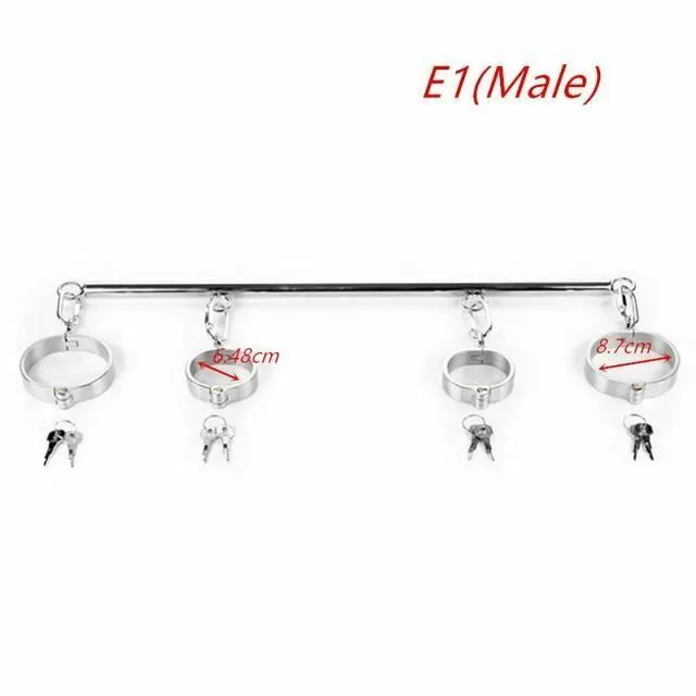 House of Dasein Couples Spreader Bars Metal Spreader Bar Cuffs Collar Bondage Restraint Kits Slave Shackles Set Bdsm