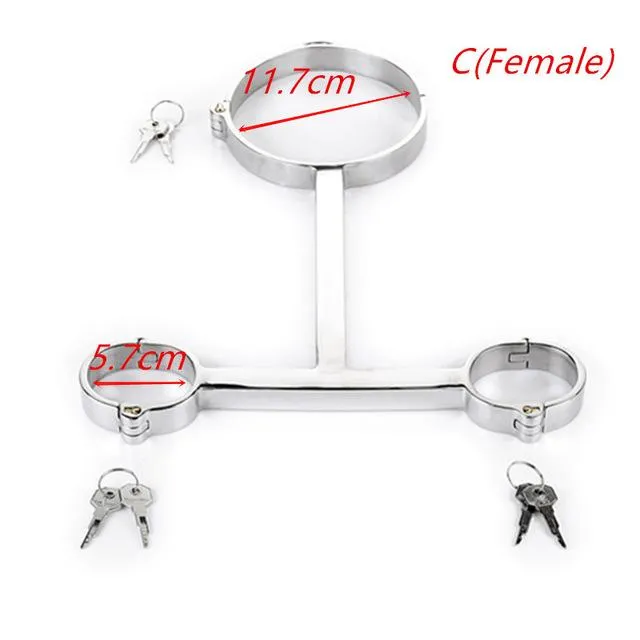 House of Dasein Couples Spreader Bars Metal Spreader Bar Cuffs Collar Bondage Restraint Kits Slave Shackles Set Bdsm