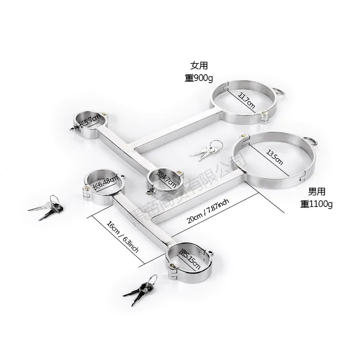 House of Dasein Couples Spreader Bars Metal Spreader Bar Cuffs Collar Bondage Restraint Kits Slave Shackles Set Bdsm