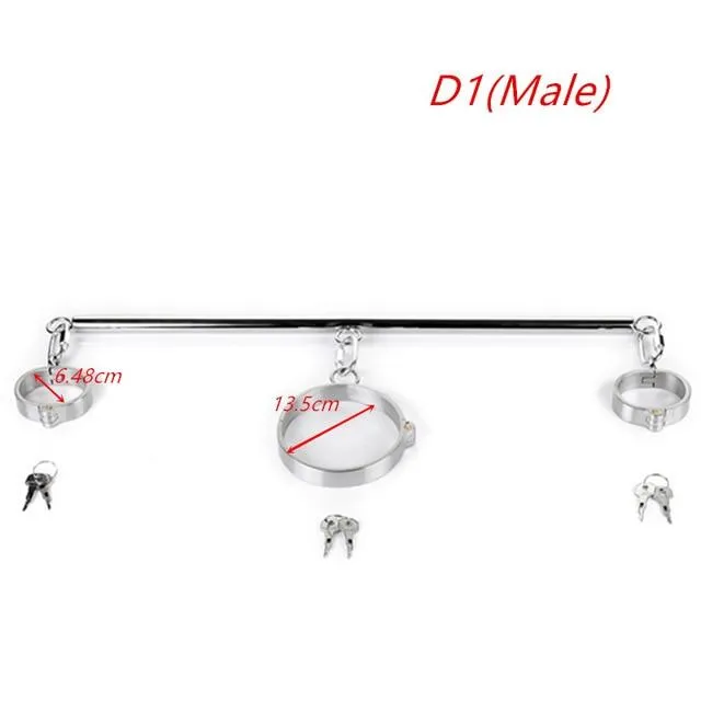 House of Dasein Couples Spreader Bars Metal Spreader Bar Cuffs Collar Bondage Restraint Kits Slave Shackles Set Bdsm