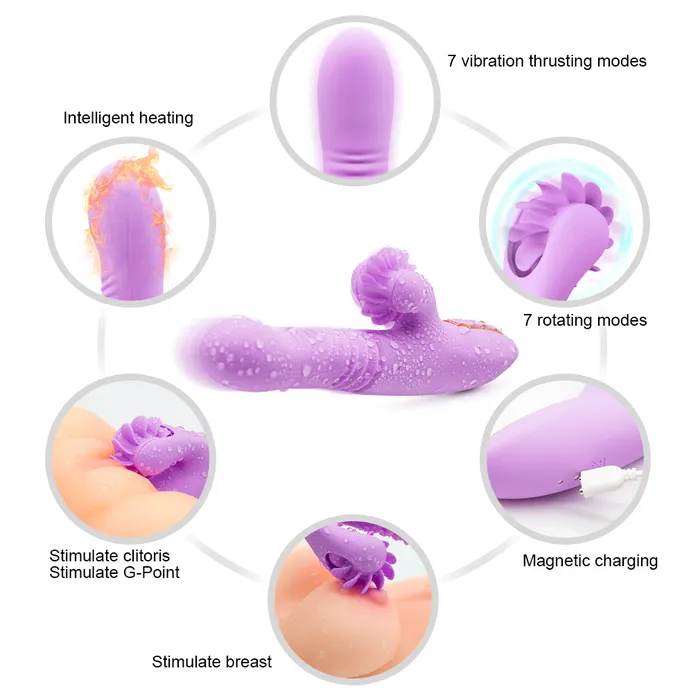 JazzToy Female Sex Toys Thrusting Clitoral Rabbit Vibrator