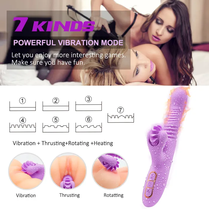 JazzToy Female Sex Toys Thrusting Clitoral Rabbit Vibrator