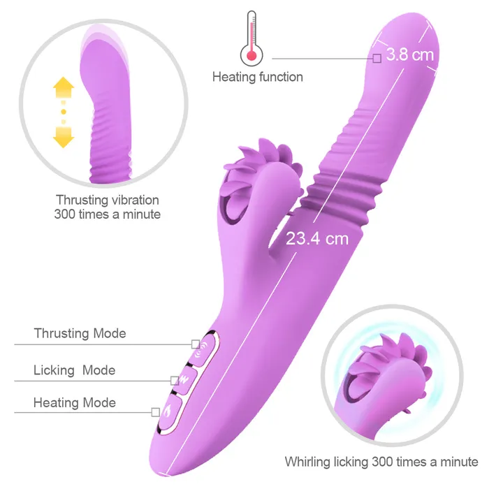 JazzToy Female Sex Toys Thrusting Clitoral Rabbit Vibrator