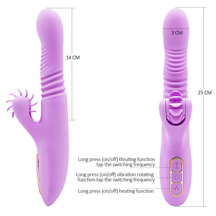 JazzToy Female Sex Toys Thrusting Clitoral Rabbit Vibrator