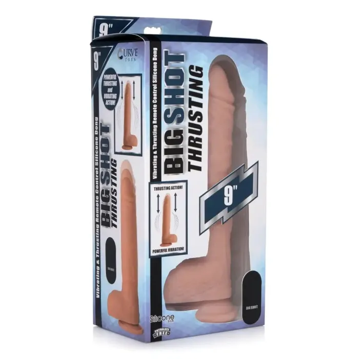 Big Shot Female Sex Toys Big Shot Thrusting and Vibrating Remote Controlled Rechargeable Dildo