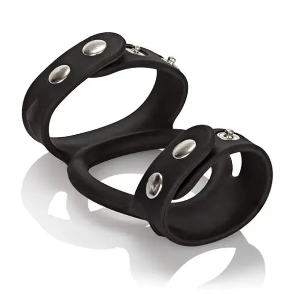 CalExotics Male Sex Toys Tri Snap Cock Ball Cage Silicone