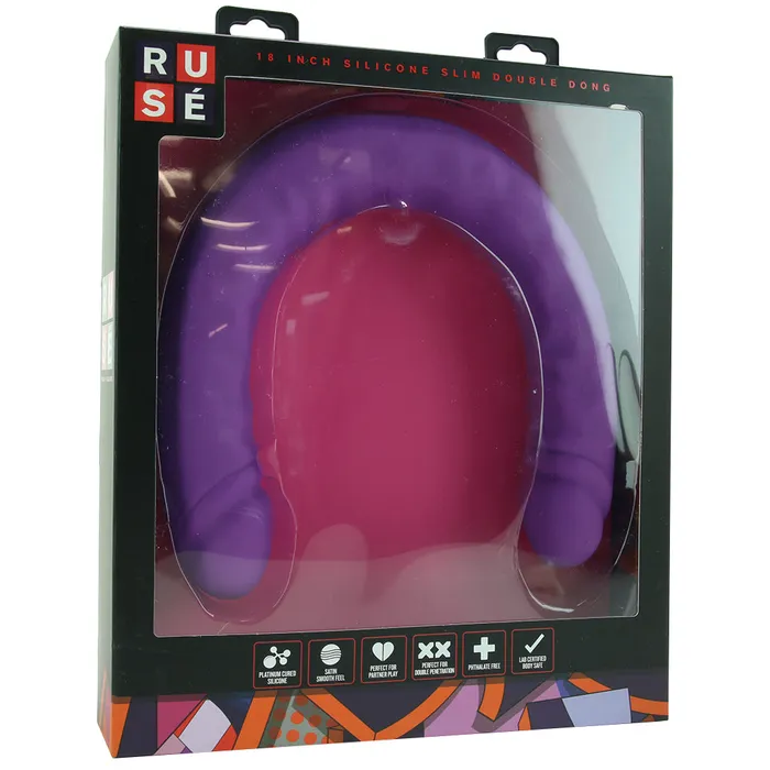 Dildos Blush Rus Slim 18 Inch Silicone Double Dildo in Purple