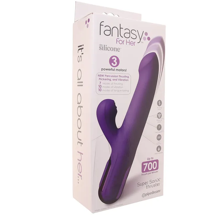 Fantasy For Her Super SoniX Thrusting Rabbit Vibe Pipedream Vibrators