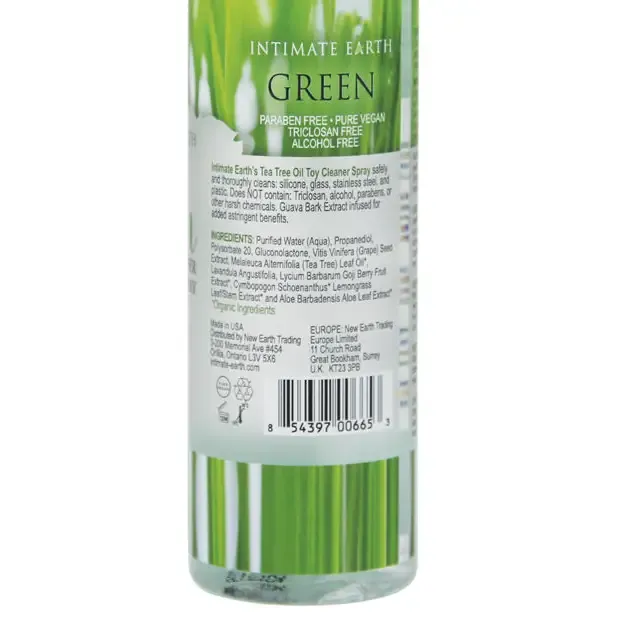 Intimate Earth Green Toy Cleaner Spray with Tea Tree Oil 41 oz Intimate Earth Couples Intimate Earth Green Toy Cleaner Spray with Tea Tree Oil 41 oz Intimate Earth Couples
