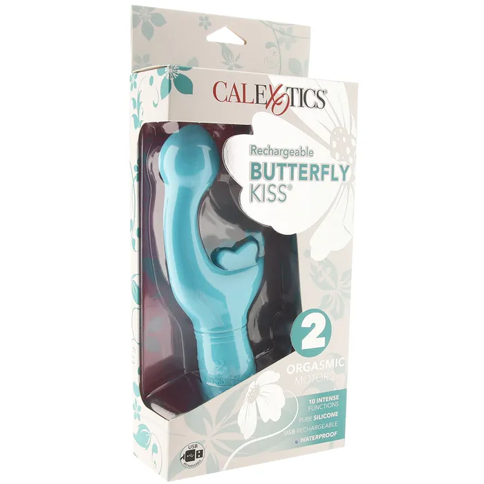 Vibrators CalExotics Rechargeable Butterfly Kiss Vibrator in Blue Vibrators CalExotics Rechargeable Butterfly Kiss Vibrator in Blue