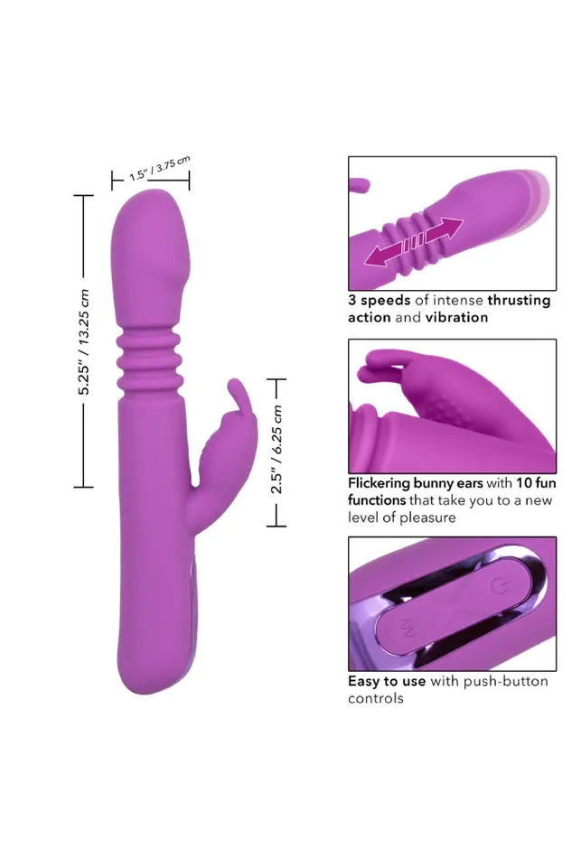 Cal Exotics Vibrators Cal Exotics Jack Rabbit Elite Thrusting Rabbit Vibrator Purple