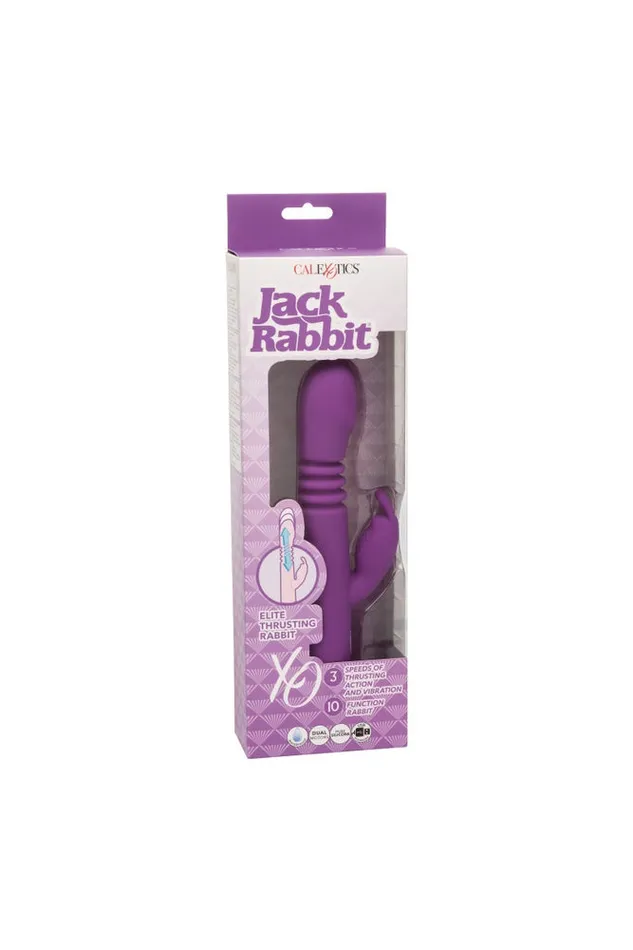 Cal Exotics Vibrators Cal Exotics Jack Rabbit Elite Thrusting Rabbit Vibrator Purple