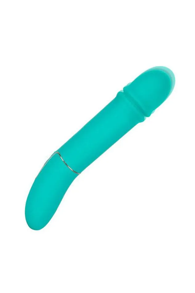 Cal Exotics Vibrators Cal Exotics Shameless Flirt Thrusting Vibrator Teal
