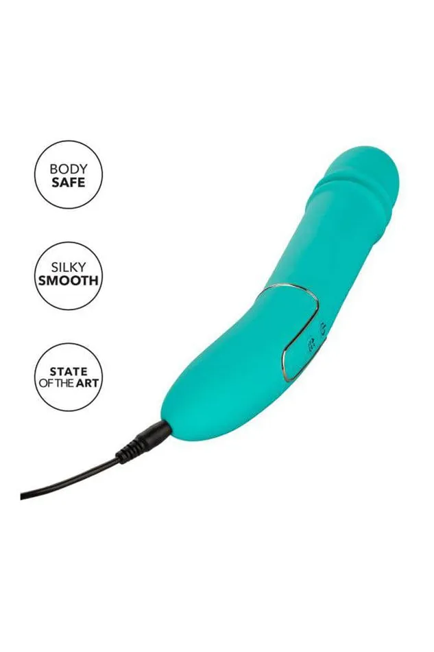 Cal Exotics Vibrators Cal Exotics Shameless Flirt Thrusting Vibrator Teal
