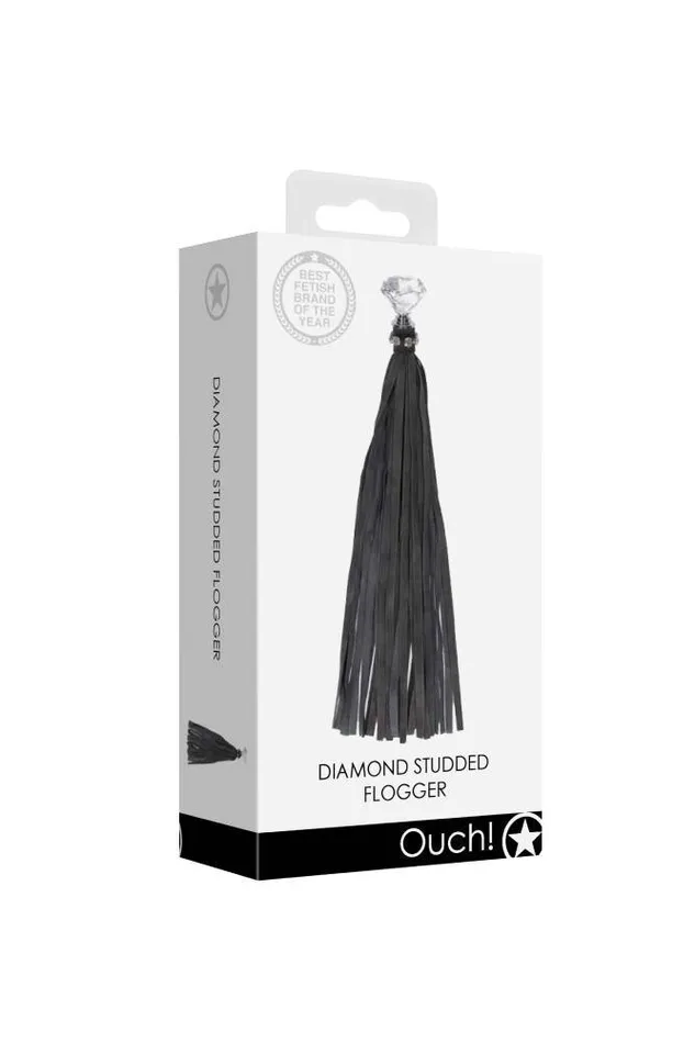 Vibrators Shots Toys Ouch by Shots Toys Diamond Studded Flogger Black